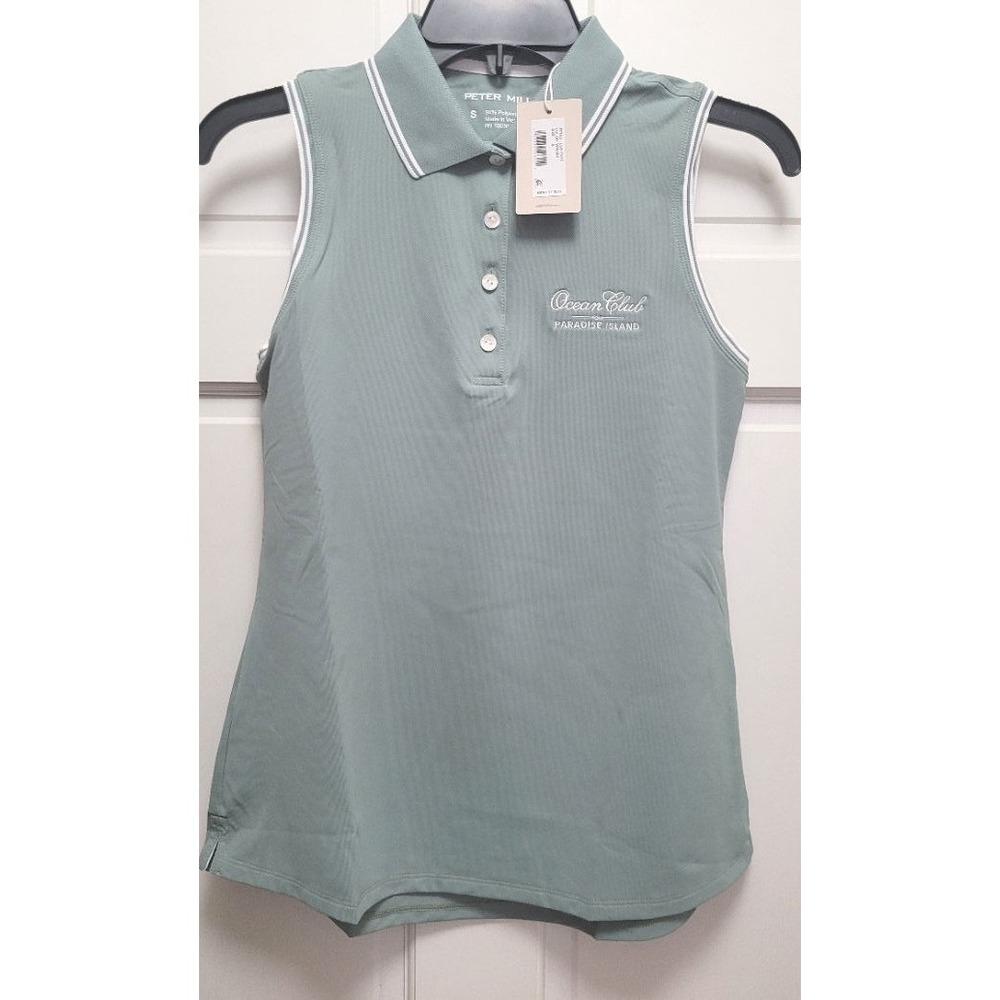 Peter Millar Women's Canterbury Tipped Ocean Club Paradise Island Polo - Green S